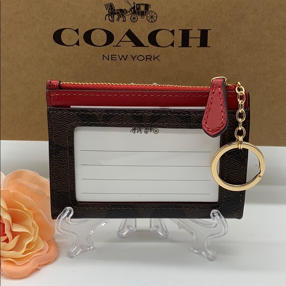 Mini Skinny Id Case In Signature Canvas Im/Brown T - Picture 9 of 16